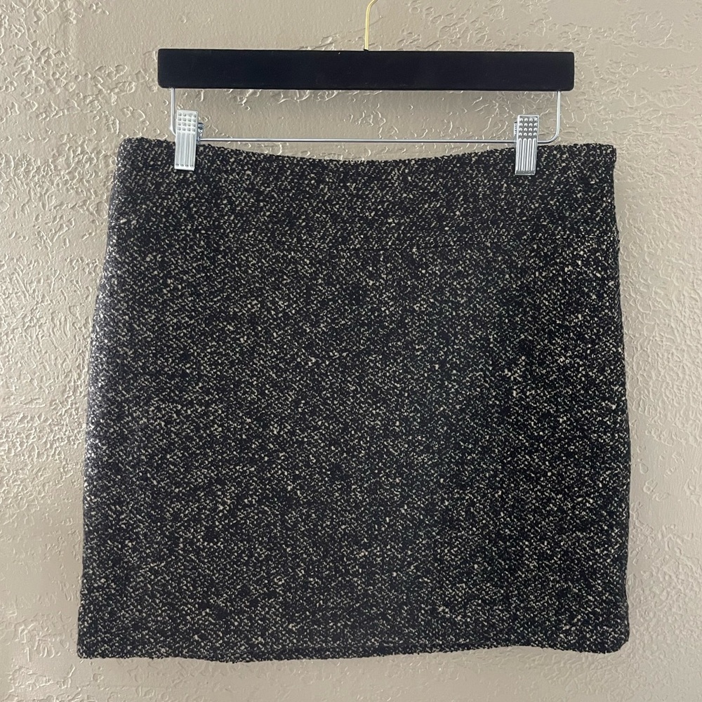 Calvin Klein Women’s Y2K Tweed Black and Cream Mini Skirt Side ZipperSize 10